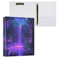 thumbnail image 1 of Purple Neon Waterfall 3 Ring Hardcover Binders 1.5in Round Rings for Letter-Size Folder Paper Organizer Pockets for Office Student Recipe, 1 of 9