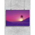 thumbnail image 1 of Purple Neon Wireframe Landscape Poster - Image by Shutterstock,, 1 of 2