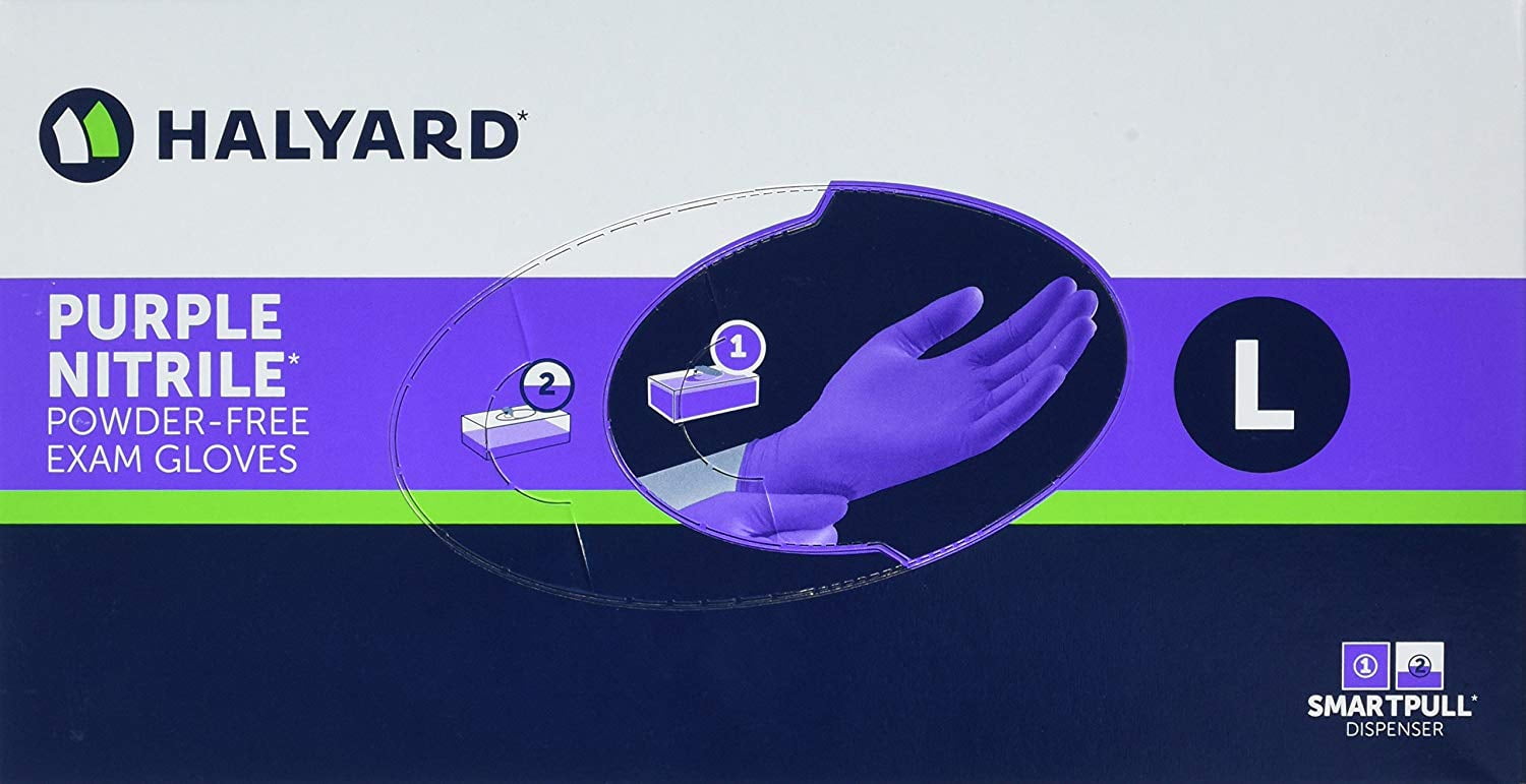 Purple Nitrile Exam Gloves 55083 Large, Case of 1000, Purple