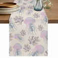 thumbnail image 1 of Purple Ocean Table Runner 72 Inches, Summer Coastal Sea Jellyfish Corals Beige Bed Runner Dresser Scarves Tabletop for Indoor Outdoor Parties/Ceremony/Banquet, 14" x 72", 1 of 9