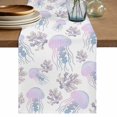 thumbnail image 1 of Purple Ocean Table Runner 90 Inches, Summer Watercolor Coastal Sea Jellyfish Corals Bed Runner Dresser Scarves Tabletop for Indoor Outdoor Parties/Ceremony/Banquet, 13" x 90", 1 of 9