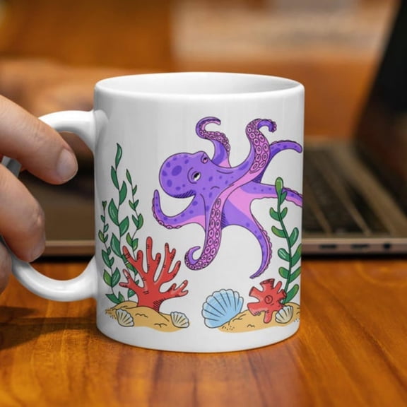 Purple Octopus Coffee Mug, Sea Nautil Dr.