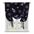 thumbnail image 1 of Purple Olive Fruits Balloon Curtains for Bedroom/Front Door/Bathroom, Spring Farm Branches Leaves Plants Black Tie Up Curtains 63 Inch Length Kitchen Curtains Shades for Windows 46"x63", 1 of 8