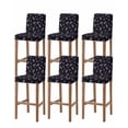 thumbnail image 1 of Purple Olive Fruits Bar Stool Covers Set of 6, Spring Farm Branches Leaves Plants Black Stretch Bar Chair Covers with Backs, Removable Pub Counter Height Chair Cover for Kitchen Dining Room Cafe, 1 of 7