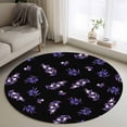 thumbnail image 1 of Purple Olive Fruits Round Area Rug 3Ft Washable Small Circle Rugs for Kitchen Entryway, Spring Farm Branches Leaves Plants Black Non-Slip Carpet Floor Mats Indoor Outdoor Carpet Runner Home Decor, 1 of 8