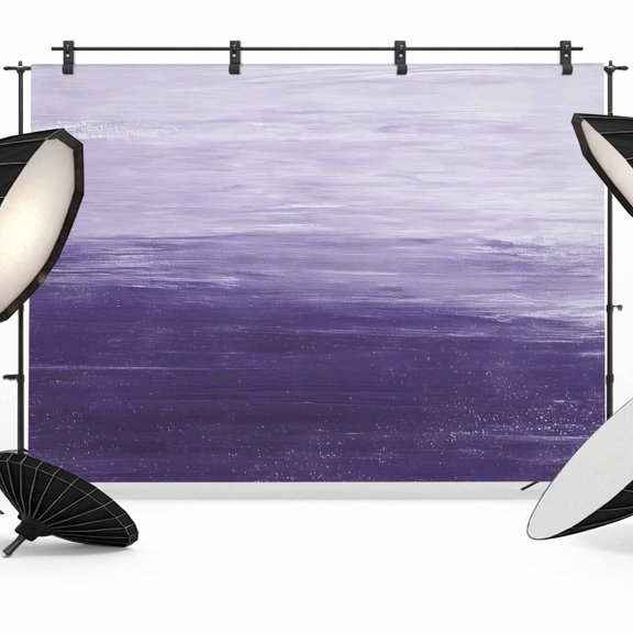 Purple Ombre Backdrop for Photoshoot,Photography Photo Studio Background Wall Backdrop,Modern Abstract Art Ocean Oil Painting Back Drop Banner Panel for Portraits Wedding Party Live Streaming 10x8Ft