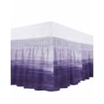 thumbnail image 1 of Purple Ombre Bed Skirt Queen Size, Modern Abstract Art Ocean Oil Painting Wrap Around Bed Skirting with Adjustable Elastic Strap, Dust Ruffle Pleated Bedskirts 18 Inch Drop for Bedroom Queen Beds, 1 of 9