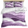 thumbnail image 1 of Purple Ombre Bedding 3 Piece Duvet Cover Set Twin Size, Modern Geometric Moire Abstract Art Soft Microfiber Comforter Cover with Zipper Closure & Pillowcases, Wrinkle & FadeResistant Quilt Cover, 1 of 9
