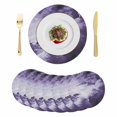 thumbnail image 1 of Purple Ombre Clouds Round 15 Inch Placemats Set of 8, Modern Abstract Art Gradient Cloud HeatResistant Non Slip Place Mats for Dining Table, Wipeable Braided Kitchen Table Mats for Housewarming, 1 of 9