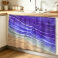 thumbnail image 1 of Purple Ombre Coastal Cabinet Curtain 32"Wx55"L,Dustproof Pantry Door Curtain W/ Self Adhesive Tape,Summer Nautical Beach Ocean Seaside Tall Storage Cover Privacy Drape for Bathroom Kitchen, 1 of 9