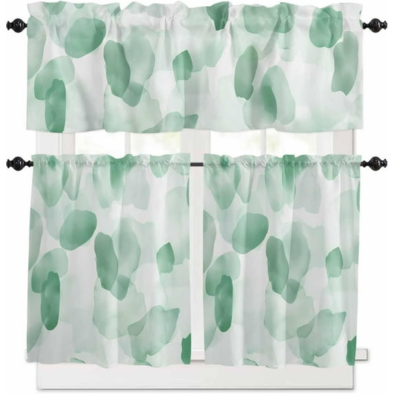 Purple Ombre Kitchen Curtains and Valances Set, Rod Pocket Curtains Tier Farmhouse Window Curtains 24 Inch Length, Gradient Abstract Aesthetics Simple 3 Piece Kitchen Curtains Set