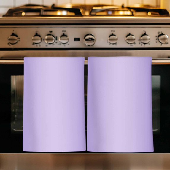 Purple Ombre Kitchen Towels Set of 2, Modern Gradient Abstract Art Absorbent Dish Towels for Kitchen, Microfiber Hand Towel, Quick Drying Tea Towel for Cleaning Decorative Dishcloths
