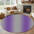 thumbnail image 1 of Purple Ombre Large Round Rug 8 FT, Non Slip Living Room Area Carpet, Grey Modern Art Farmhouse Washable Soft Circle Rug Non-Shedding Floor Carpet for Bedroom Office Dining Room, 1 of 9