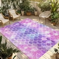 thumbnail image 1 of Purple Ombre Outdoor Rug for Patio/Deck/Porch, Non-Slip Large Area Rug 5 x 7 Ft, Colourful Gradual Modern Abstract Art Indoor Outdoor Rugs Washable Area Rugs, Reversible Camping Rug Carpet Runner, 1 of 8