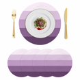 thumbnail image 1 of Purple Ombre Round 13 Inch Placemats Set of 4, Modern Abstract Art Farmhouse Striped HeatResistant Non Slip Place Mats for Dining Table, Wipeable Braided Kitchen Table Mats for Housewarming, 1 of 9