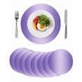 thumbnail image 1 of Purple Ombre Round 13 Inch Placemats Set of 8, Modern Gradient Abstract Art HeatResistant Non Slip Place Mats for Dining Table, Wipeable Braided Kitchen Table Mats for Housewarming, 1 of 9