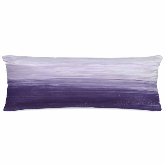 Purple Ombre Satin Pillowcase for Hair and Skin with Zipper, Soft Breathable Cooling Silk Pillow Cases, Modern Abstract Art Ocean Oil Painting Body Pillow Covers Bed Pillows 20"x54"