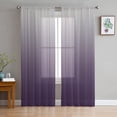 thumbnail image 1 of Purple Ombre Semi Sheer Curtains 96 Inch Length 2 Panels Set, Farmhouse Gradient Modern Abstract Art Sheer Kitchen Curtain Privacy Voile Window Curtain for Living Room Bedroom Rod Pocket Drapes, 1 of 7
