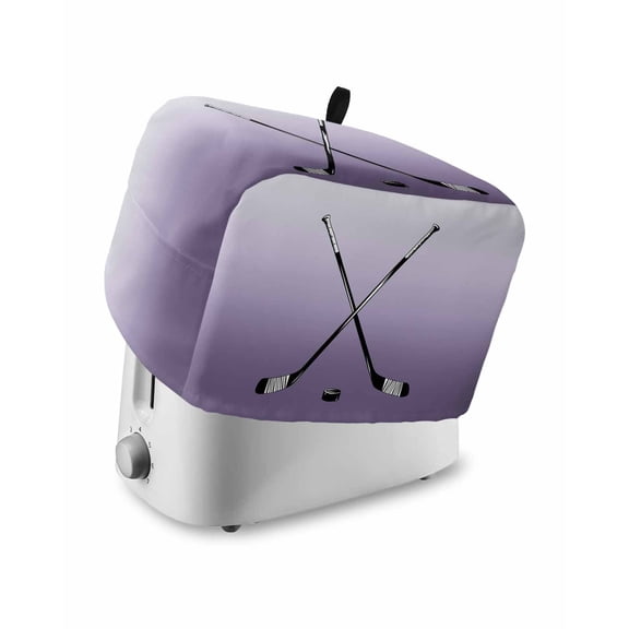 Purple Ombre Small Toaster Cover 2 Slice, Kitchen Appliance Covers, Black Hockey Sticks Minimalist Style Toaster Oven Cover with Loop, Bread Machine Cover Polyester Dust Cover Protection