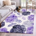 thumbnail image 1 of Purple Ombre Spring Floral Area Rugs 3'x5', Washable Small Throw Rugs for Living Room Bedroom, Summer Botanical Flowers Indoor Outdoor Rug Non-Slip Low Pile Carpet Runner Reversible Floor Mats, 1 of 8