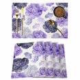 thumbnail image 1 of Purple Ombre Spring Floral Placemats Set of 8, Summer Botanical Flowers Placemats for Dining Table, Place Mats for Kitchen Tabletop, Waterproof Wipeable Dining Table Mats Set, 1 of 9