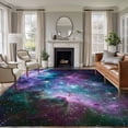 thumbnail image 1 of Purple Ombre Starry Night Area Rugs 8'x10', Washable Small Throw Rugs for Living Room Patio, Modern Abstract Art Indoor Outdoor Rug Non-Slip Low Pile Carpet Runner Reversible Floor Mats, 1 of 8