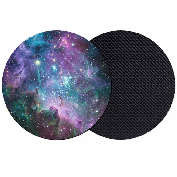 Purple Ombre Starry Night Coasters Set of 2, Absorbent Coasters for Drinks, Modern Abstract Art Coaster for Desk Coffee Table Protection, Home Decor House Warming Gifts 4"