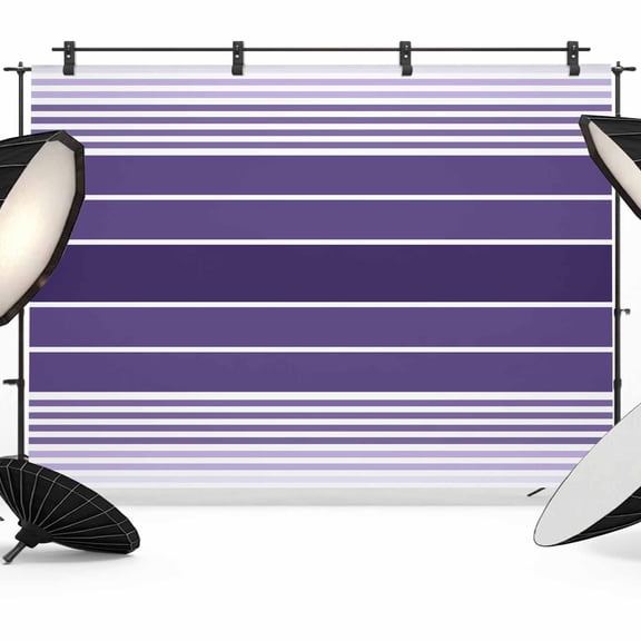 Purple Ombre Stripe Backdrop for Photography, Fabric Photo Background Backdrop, Farmhouse Striped Gradient Photo Booth Background for Portrait Photoshoot Video Wedding Studio Decoration Banner 10x8ft
