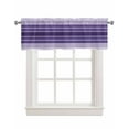 thumbnail image 1 of Purple Ombre Stripe Kitchen Valances for Windows Farmhouse Linen Window Valance Curtain for Living Room Window Treatment Farmhouse Striped Gradient Valance Rod Pocket Topper Drape, 60 x 18 Inch, 1 of 6