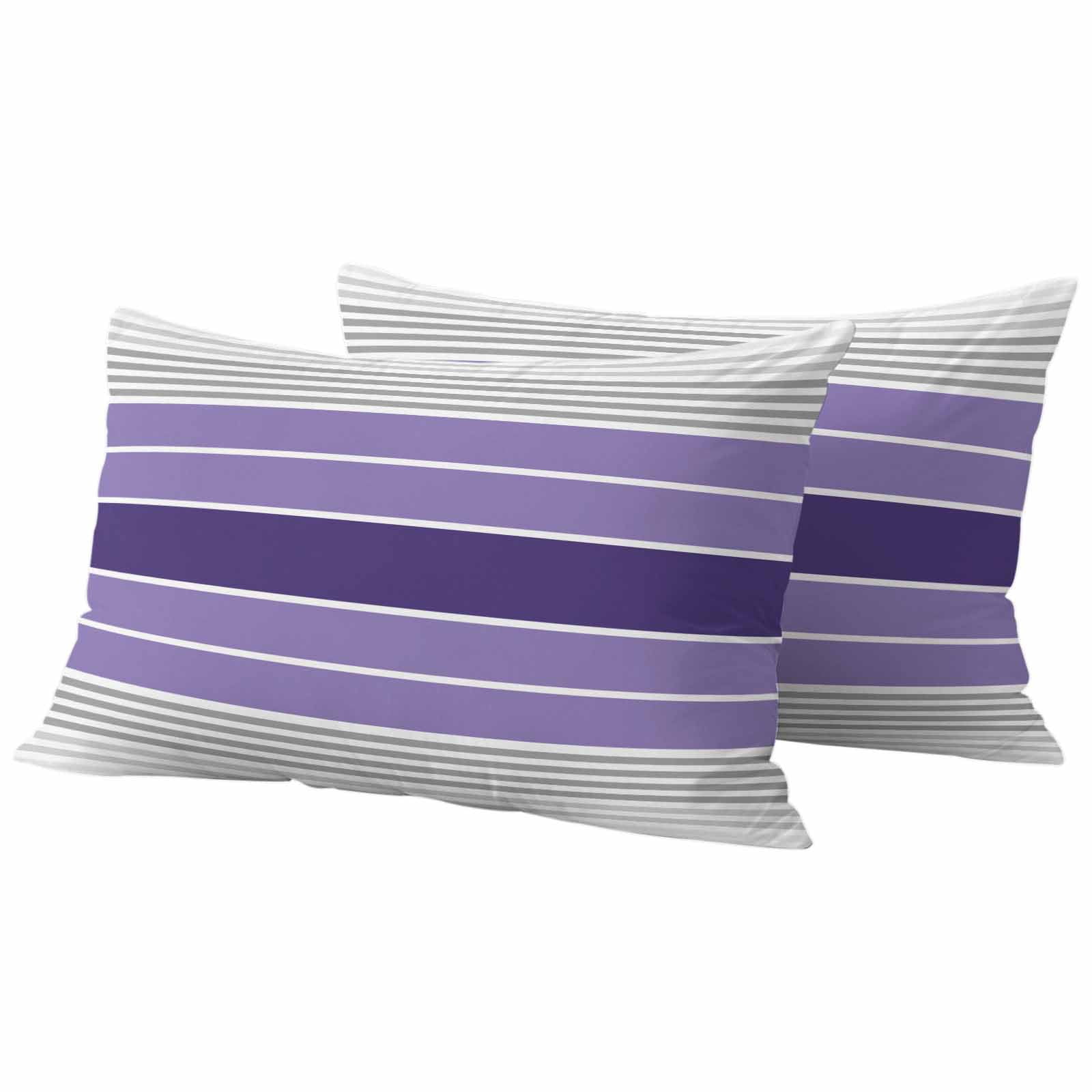 Purple Ombre Stripes Outdoor Waterproof Pillow Covers, Minimalist Gradient Lines Texture Decorative Rectangle Throw Pillowcase Sofa Cushion Sham for Patio/Couch/Chair, 20"x12" 2 Pack