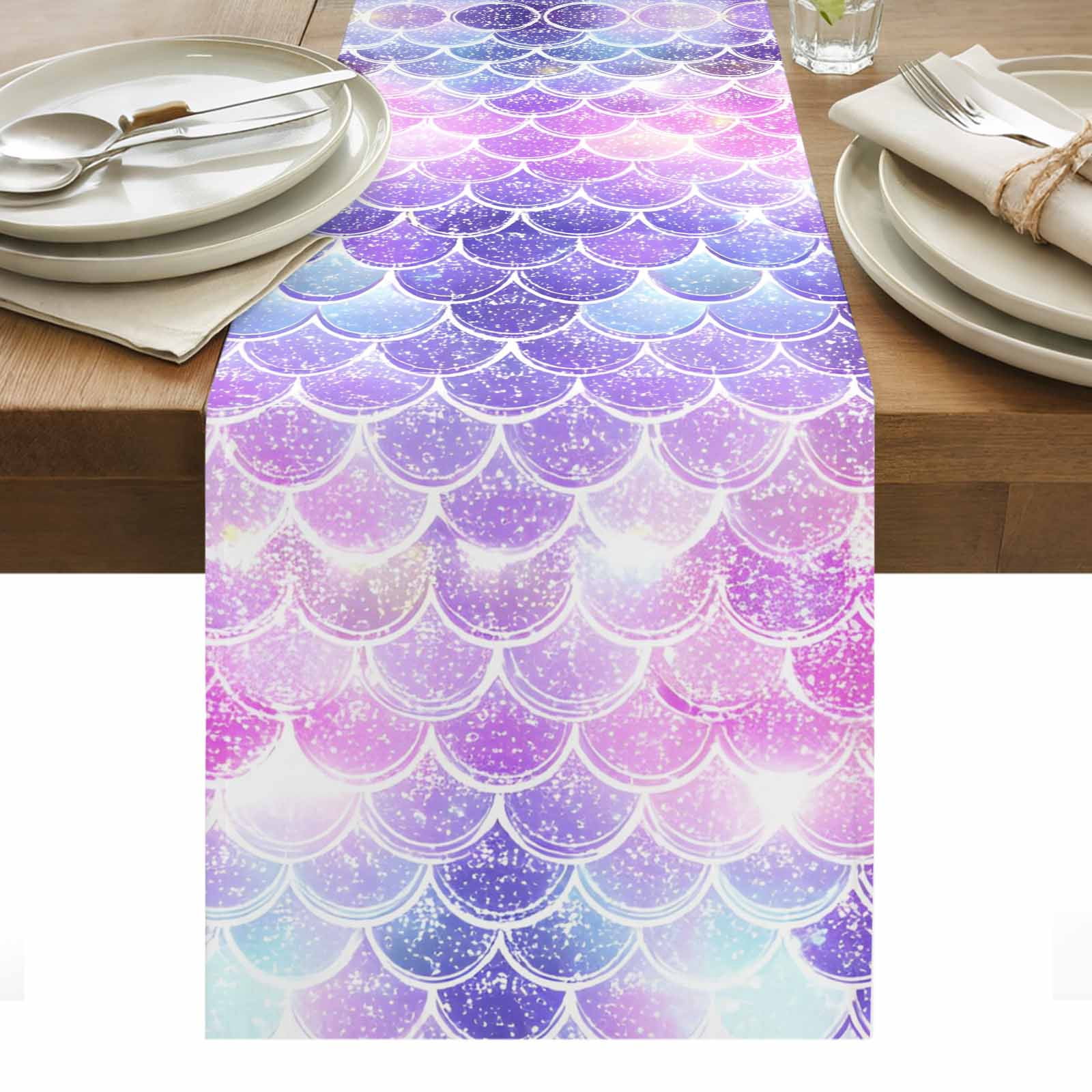 Purple Ombre Table Runner - 108 Inch Long, Kitchen Dining Table Runner ...
