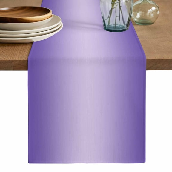 Purple Ombre Table Runner, Modern Gradient Abstract Art Washable Cotton Linen Table Runners 72 Inches Long, Dresser Scarf Runner for Dining/Coffee/Kitchen/TV Stands/Cabinets 13''x72''