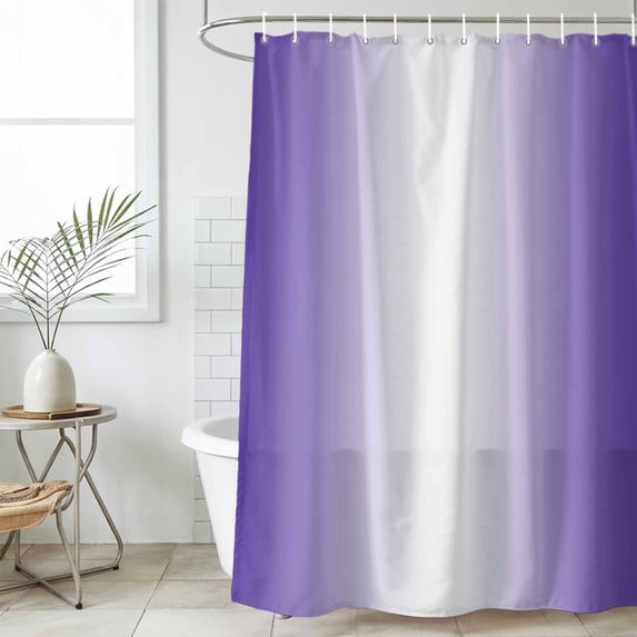 Purple Ombre Waterproof Fabric Shower Curtain,Purple White Gradient Modern Abstract Art Waterproof Fabric Shower Curtain for Bathroom Curtains Bathtubs Shower Curtains with 12 Hooks Small 36x78in