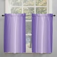thumbnail image 1 of Purple Ombre Window Short Curtains 63 Inch Length, Farmhouse Violet Color Gradient Rod Pocket Kitchen Window Treatments Drapes for Bedroom, Cafe, Living Room, 2 Panels, 52 W x 63 L, 1 of 5