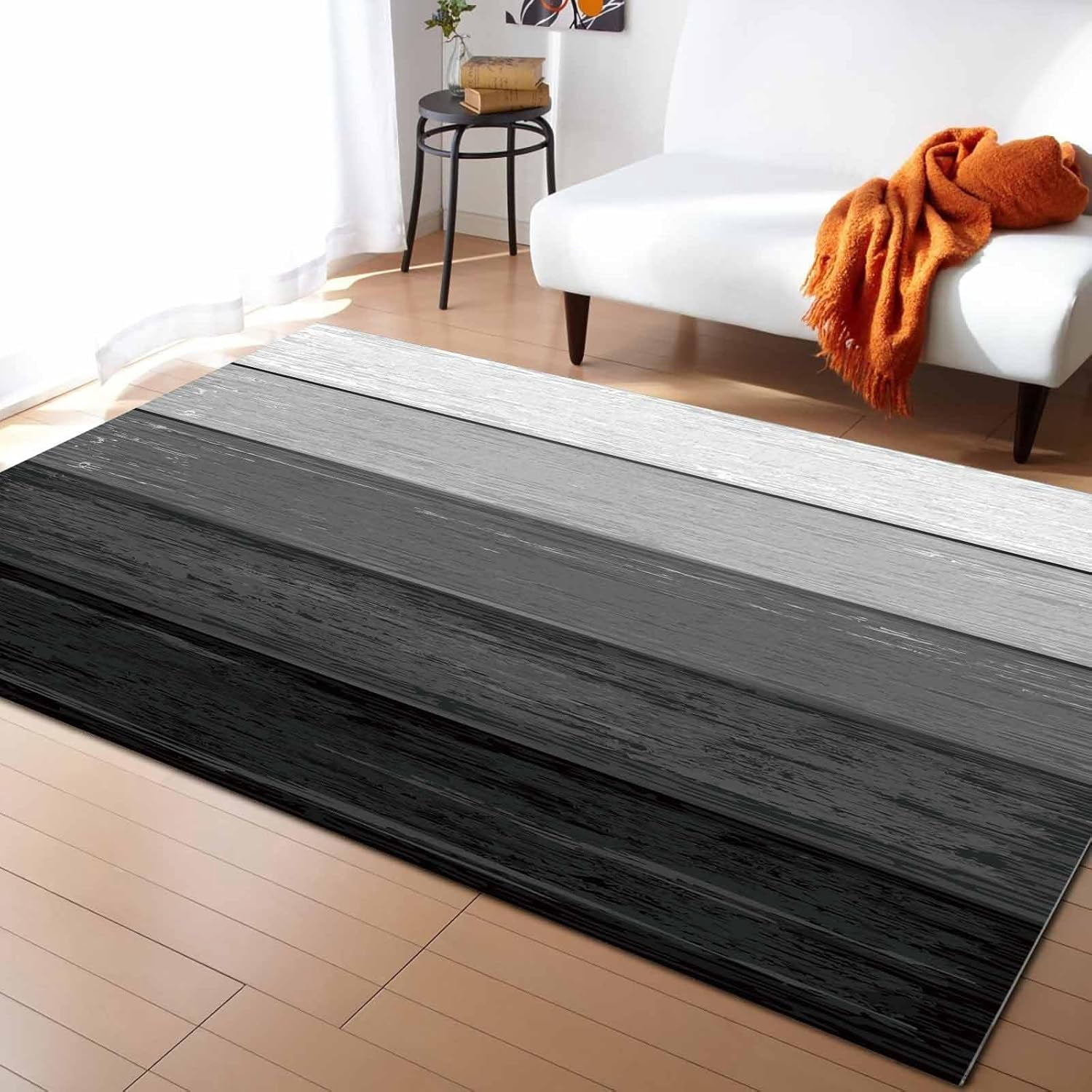 Purple Ombre Wooden Area Rug for Living Room Rectangular Indoor Carpet ...