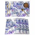 thumbnail image 1 of Purple Onion Flowers Placemats Set of 4, Spring Floral Dandelion Botanical Placemats for Dining Table, Place Mats for Kitchen Tabletop, Waterproof Wipeable Dining Table Mats Set, 1 of 9