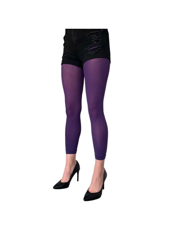 Purple Opaque Footless Tights for Women