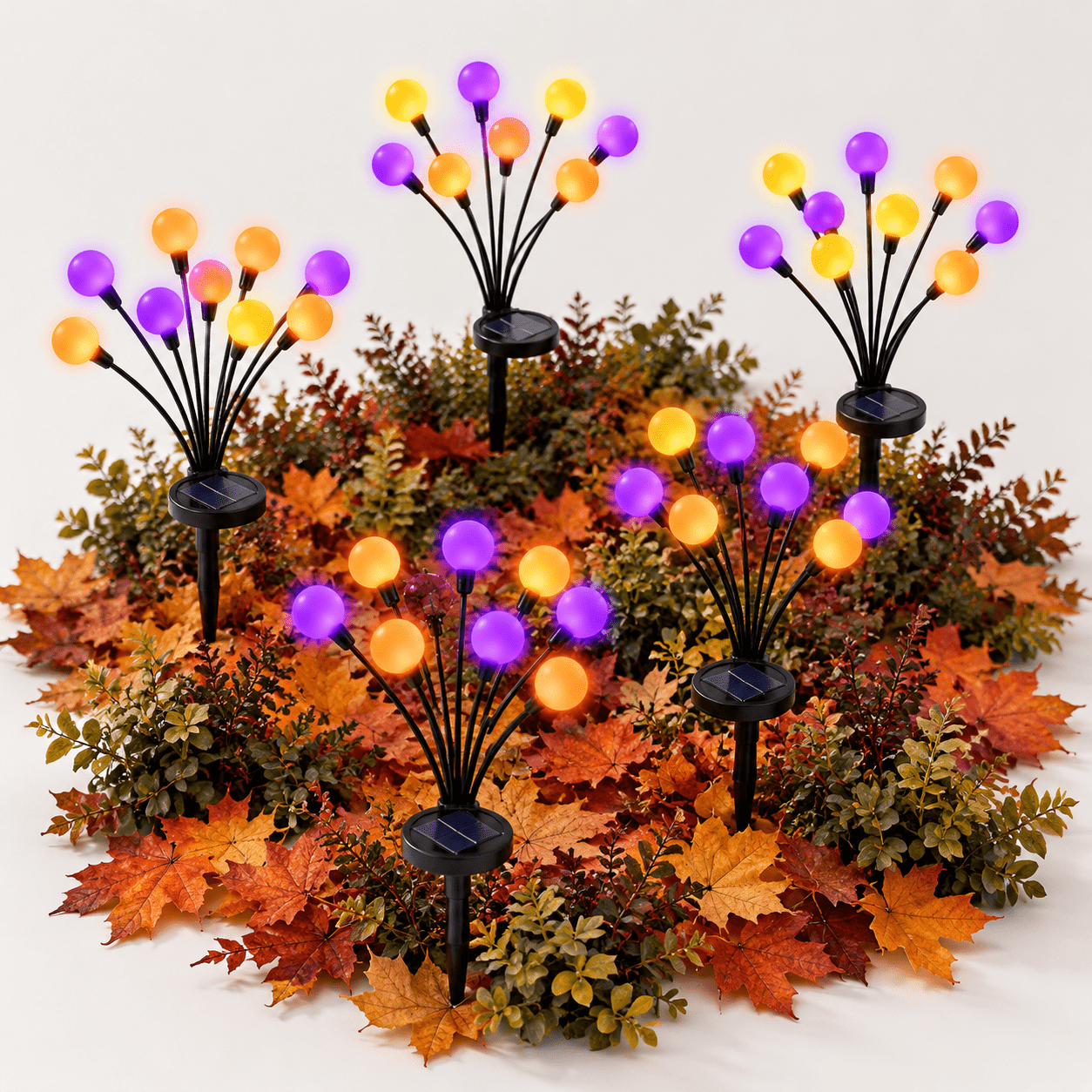 Fire Fly Packing Purple Orange 6 Pack Solar Firefly Outdoor Landscape Walkway Lights ...