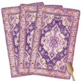 thumbnail image 1 of Purple Orange Boho Kitchen Towel Dish Cloths Set of 3, Microfiber Soft Kitchen Hand Towels, Ethnic Geometric Middle Century Art Absorbent Quick Drying Dishcloths 18 x 28 Inches, 1 of 8