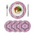 thumbnail image 1 of Purple Orange Boho Round Placemats Set of 4 for Dinning Tables,Heat-proof Braided Table Mats 15 Inch,Ethnic Geometric Middle Century Art Washable Place Mat for Kitchen Restaurant Party Table Decor, 1 of 9