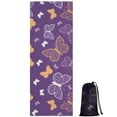 thumbnail image 1 of Purple Orange White Butterfly Pattern Hot Yoga Mat Towel Non Slip for Hot Yoga - Quick-Drying Yoga Mat Cover with 4 Corner Pockets with Travel Bag - Hot Yoga Towel Non Slip 70"x26", 1 of 6