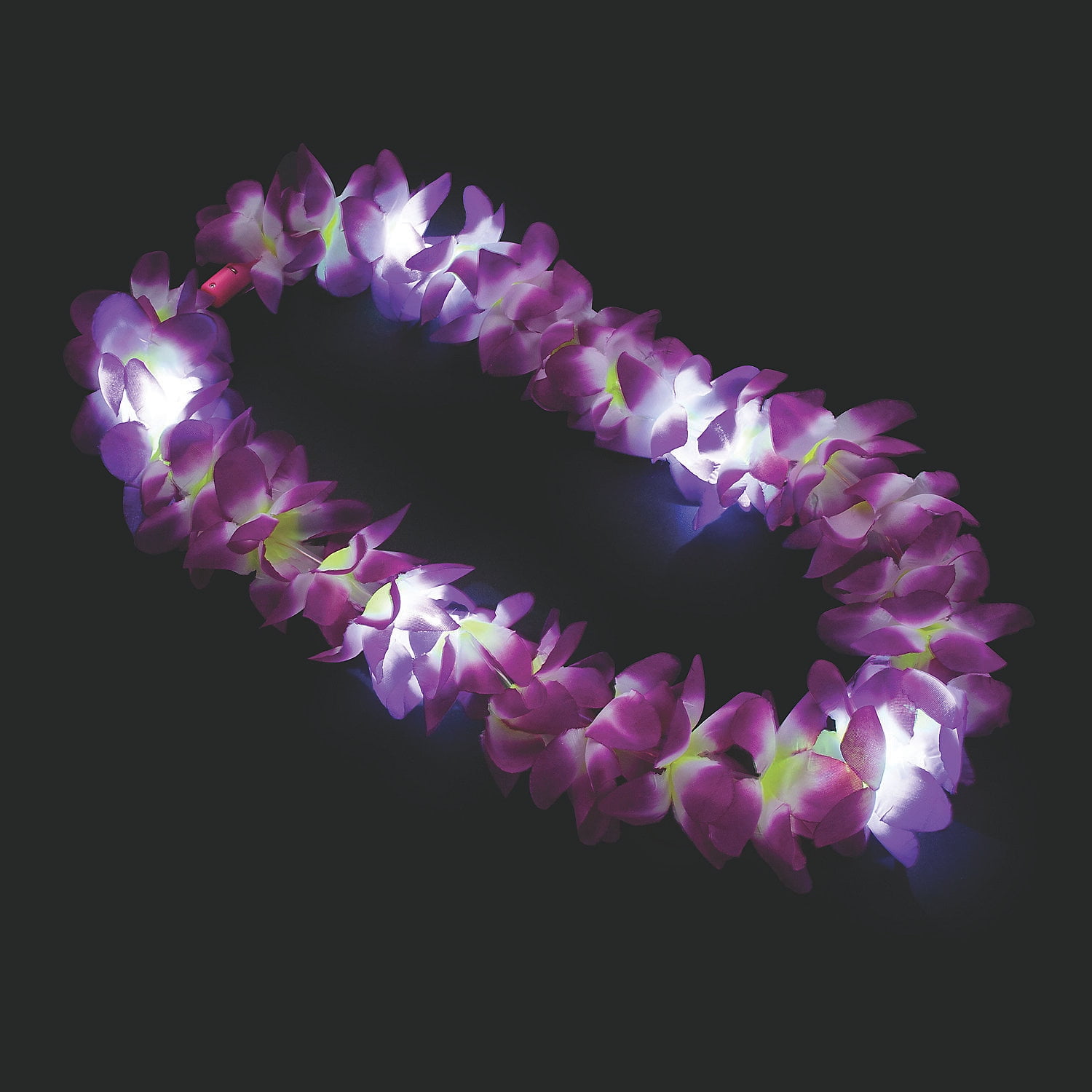Purple Orchid Hawaiian Light-Up Polyester Leis, Party 