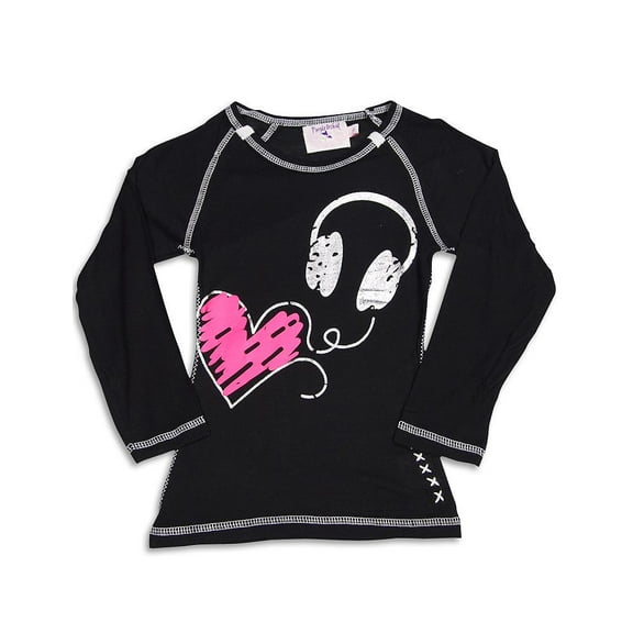 Purple Orchid - Little Girls' Long Sleeve Top 29595-4 (Black)