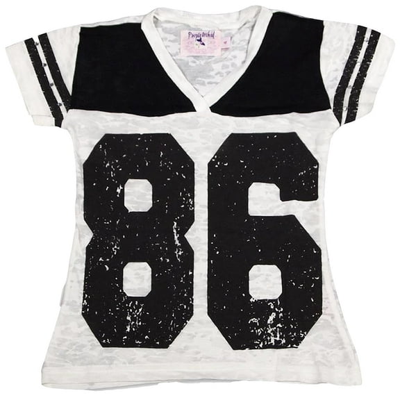 Purple Orchid - Little Girls' V-Neck Short Sleeve Top 28905-4 (WHITE)