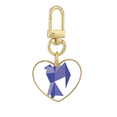 thumbnail image 1 of Purple Origa Pigeon Pattern Gold Heart Keychain Metal Keyring Holder, 1 of 3