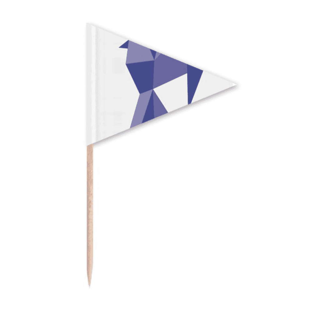 Purple Origa Pigeon Pattern Toothpick Triangle Cupcake Toppers Flag ...