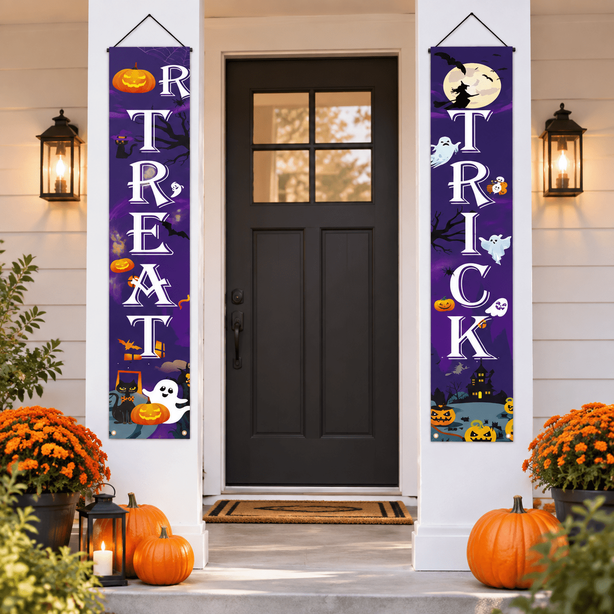 Purple Outdoor Indoor Hanging Banner for Home Party Yard Decor ...