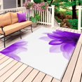 thumbnail image 1 of Purple Outdoor Rug for Patio/Deck/Porch, Non-Slip Large Area Rug 3 x 5 Ft, Boho Modern Floral Abstract Ombre Leaf White Indoor Outdoor Rugs Washable Area Rugs, Reversible Camping Rug Carpet Runner, 1 of 8