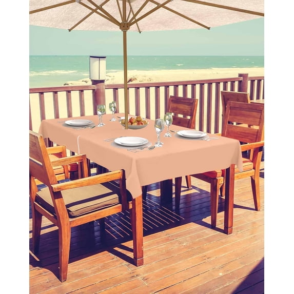 Purple Outdoor Tablecloth - 60 Inch Round Dining Table Cover, Modern Pure Lavender Purple Waterproof Outdoor Table Cloth with Umbrella Hole & Zipper for Picnic/Patio/Party, Modernlif85066