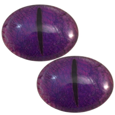 Purple Oval Dragon Glass Eyes